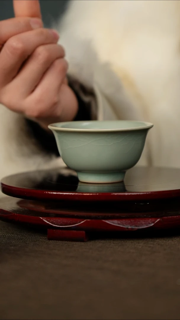 全品 压手杯 仿古釉