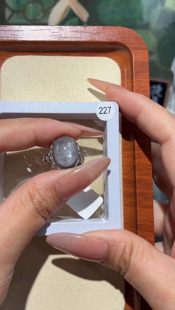 银S925镶嵌戒指烟晶?*?定制