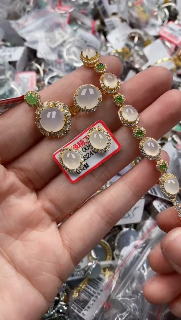 银S925镶嵌戒指翡翠4444----9