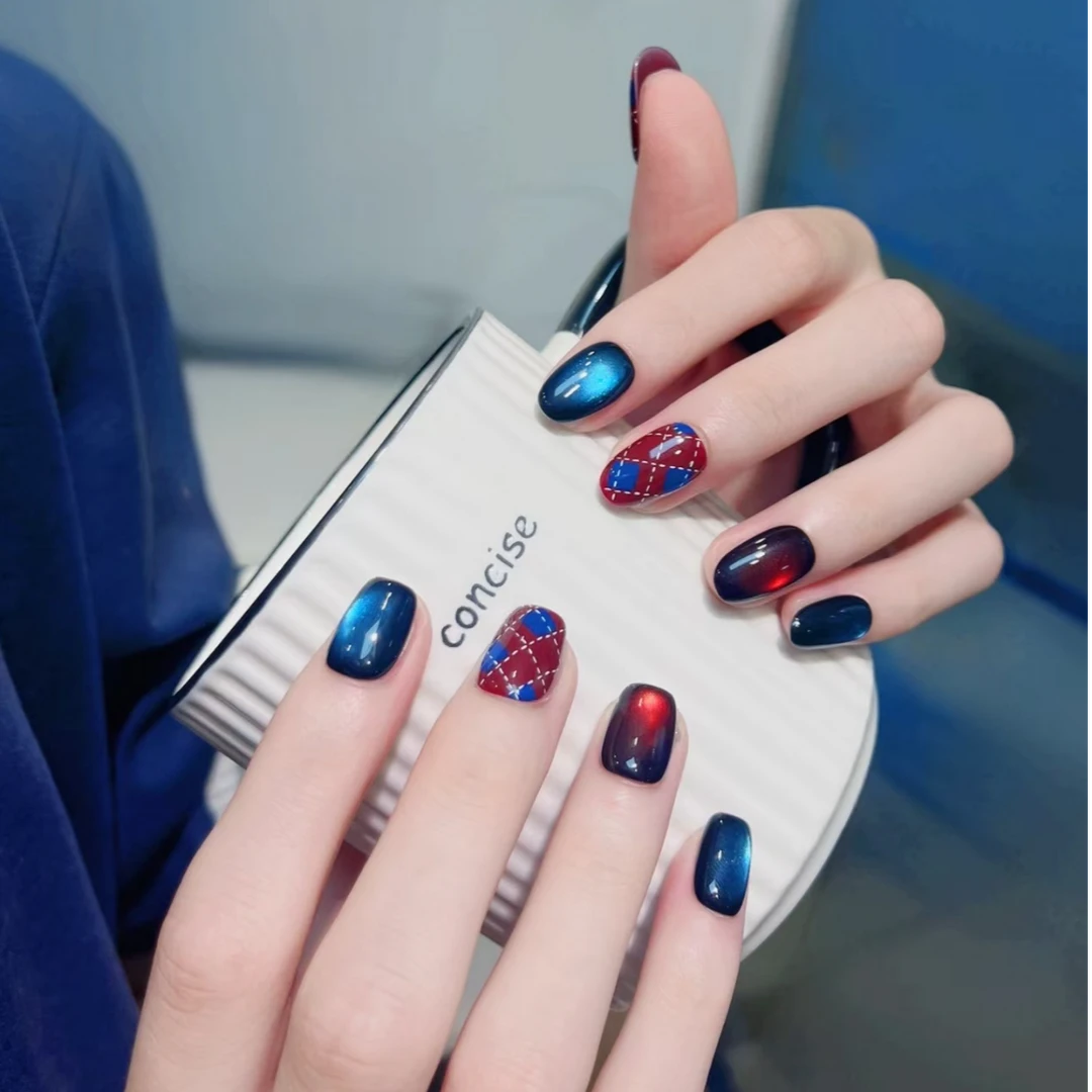 JDD【霍格沃茨】高级小众轻奢气质显白猫眼短款 纯手工美甲穿戴甲片