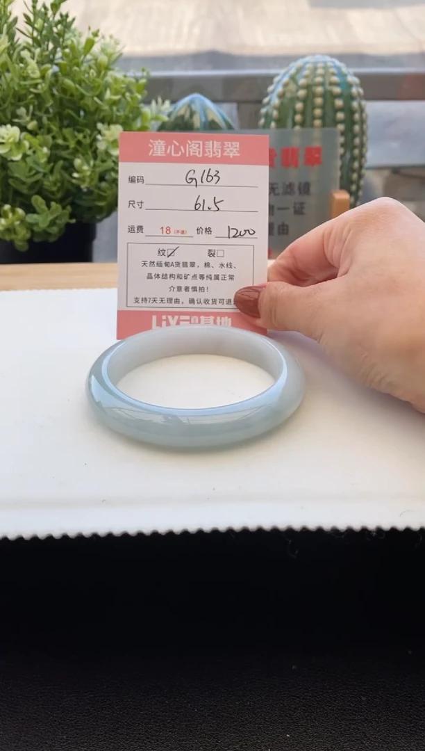 未镶嵌手镯翡翠61.5圈口 编码G163