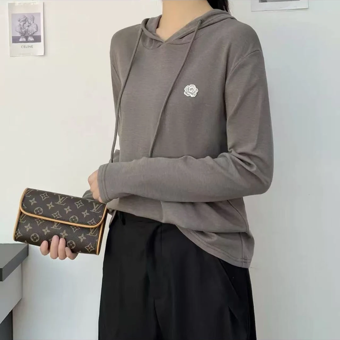 2523百搭修身连帽打底衫---z