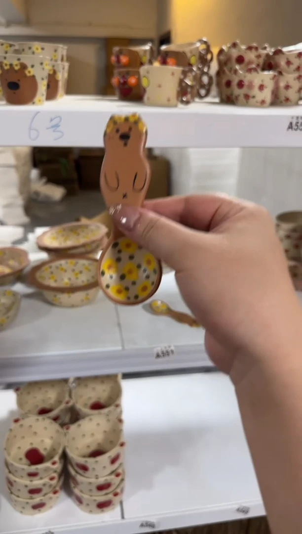 陶瓷小熊勺子【十里高温釉下彩陶瓷】