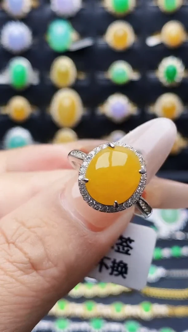 银S925镶嵌戒指翡翠1166