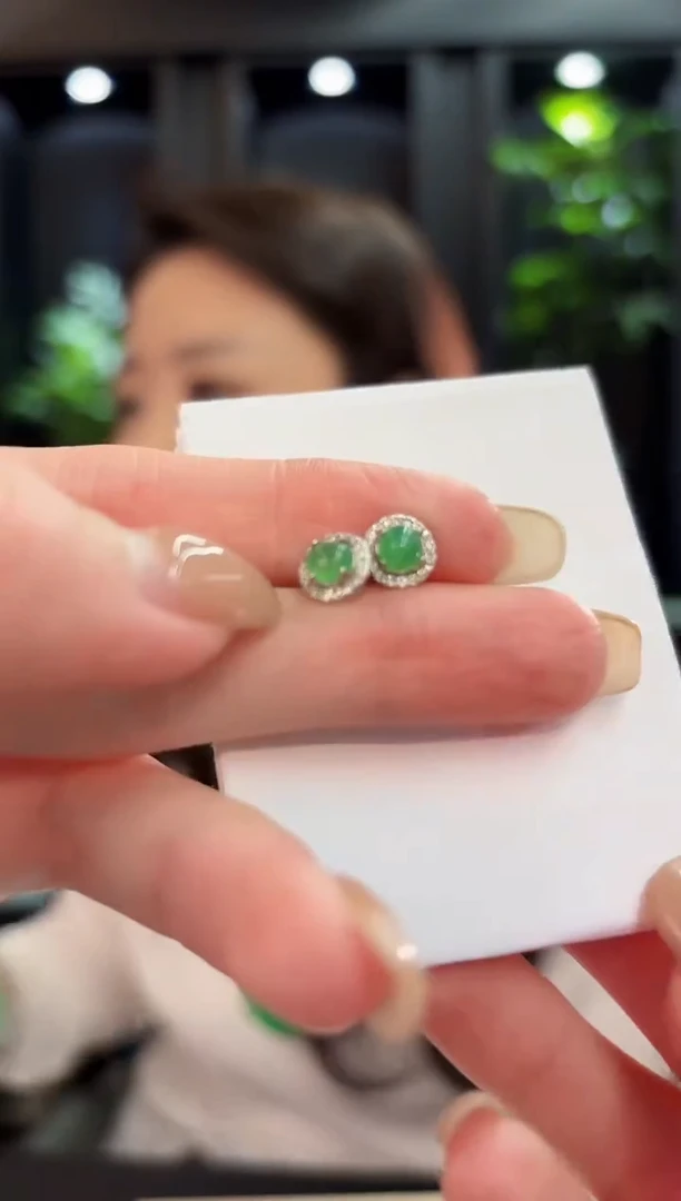 未镶嵌翡翠耳饰 缅料A货/支持复检/一件