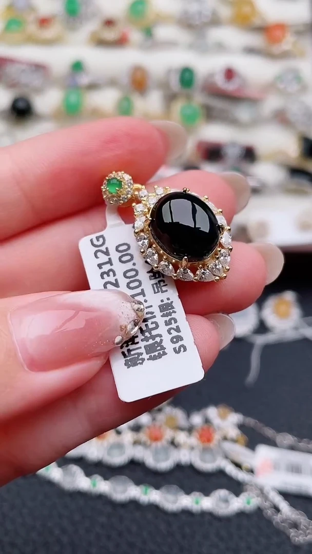 银S925镶嵌戒指翡翠148