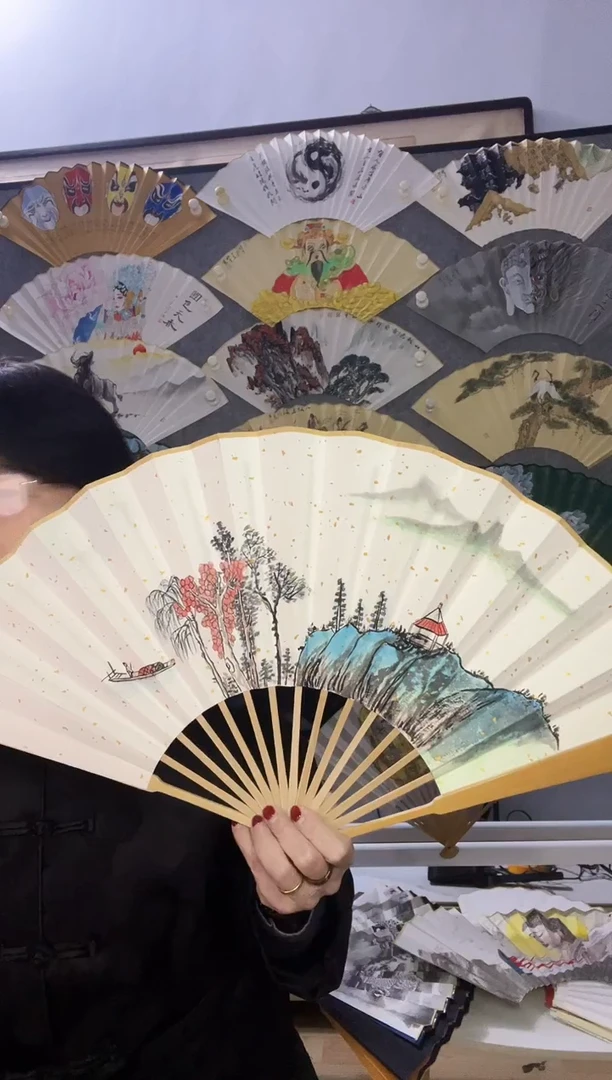 扇子十寸十五方玉竹折扇