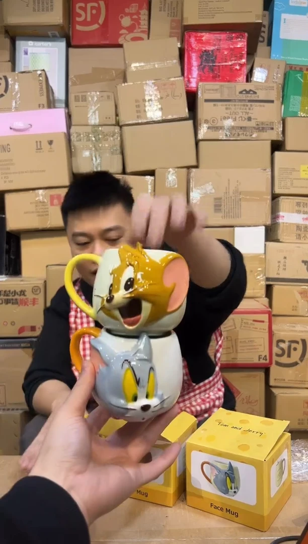 【闪购商品】杯原盒立体杰瑞汤姆马克杯