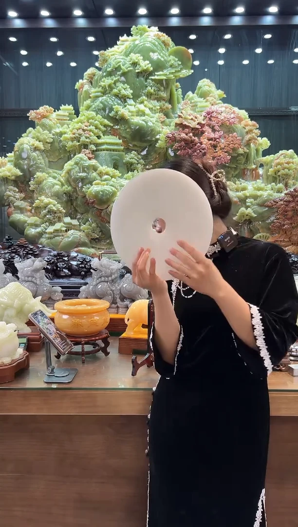 【闪购商品】石材30公分 白冰平安扣