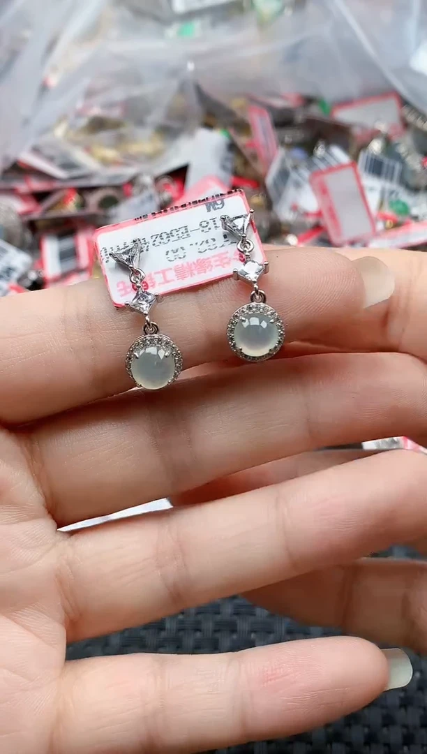 银S925镶嵌戒指翡翠天然A货缅甸翡翠