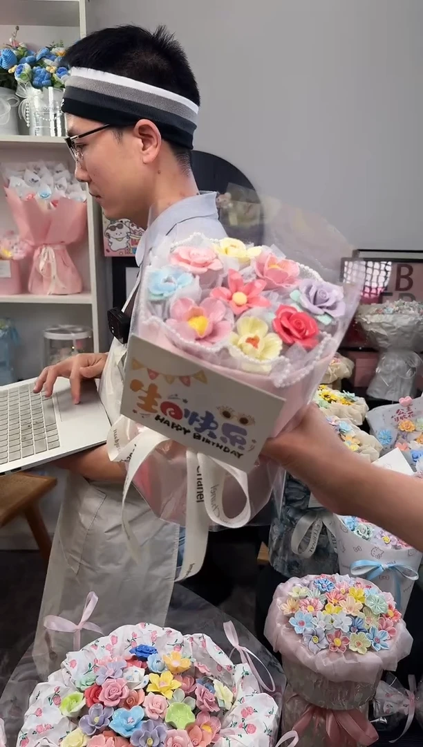 陶瓷花束生日礼物小束9朵
