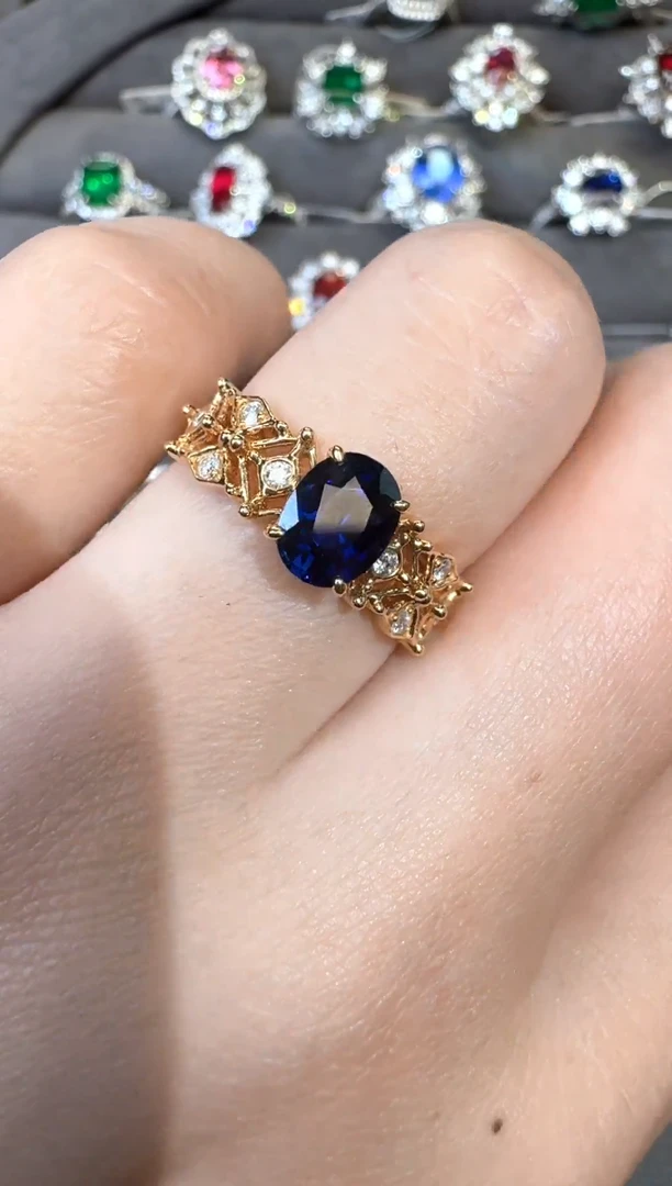 蓝宝石戒指18K金镶嵌【闪购】1.21ct/七天鉴赏
