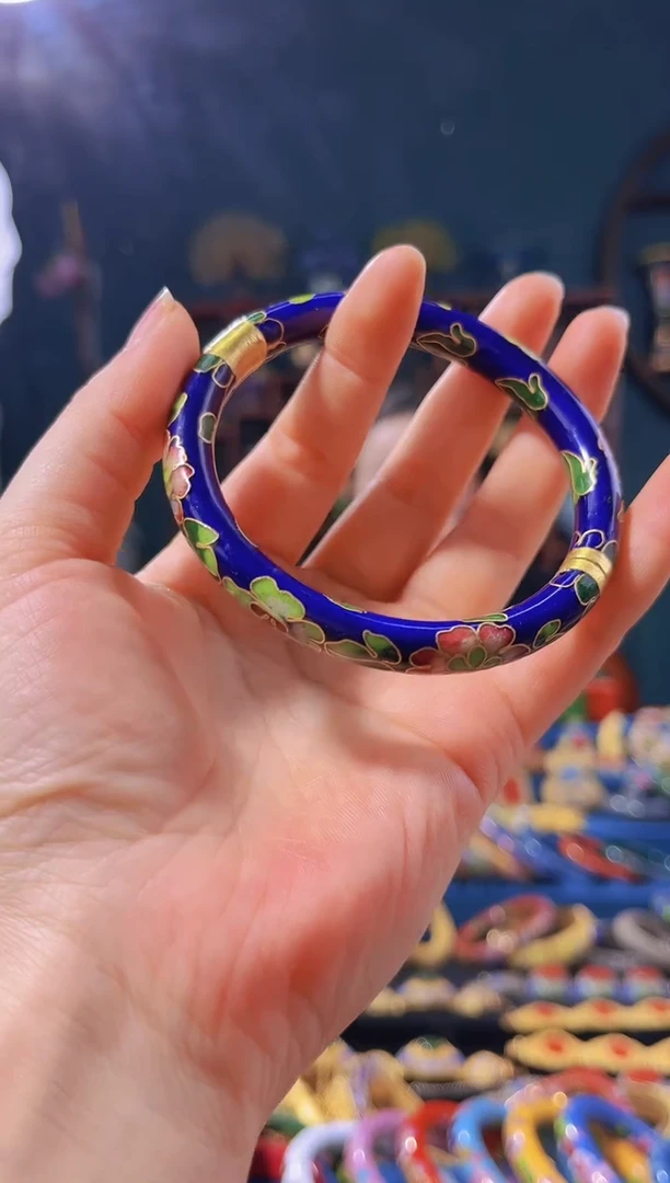 【闪购商品】非遗绝技 景泰蓝银蓝手镯 宝蓝