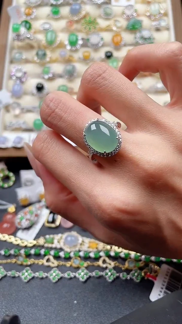 银S925镶嵌戒指翡翠61