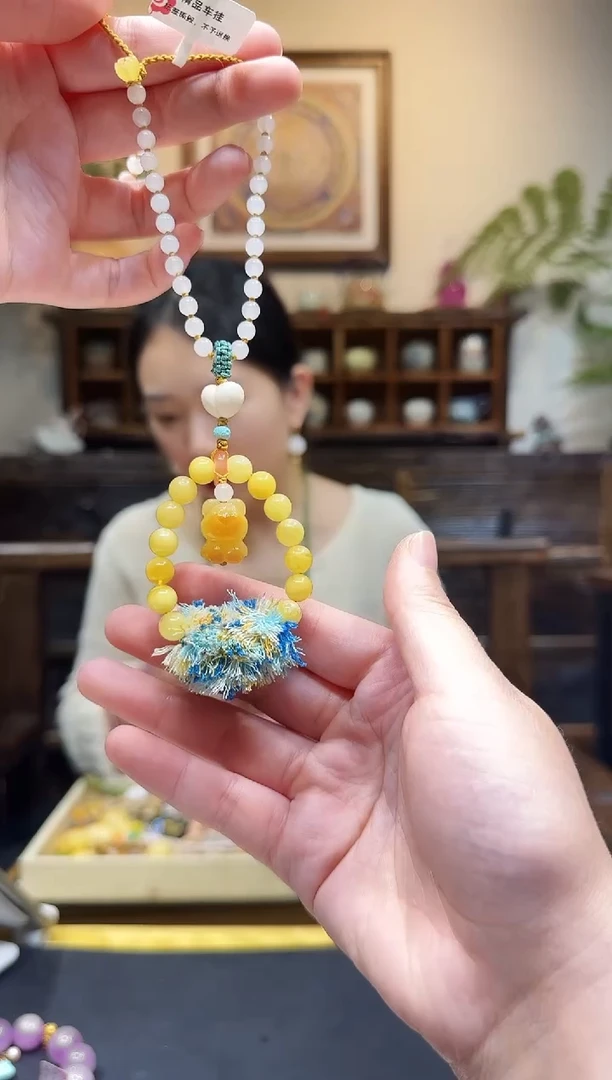 蜜蜡颈饰未镶嵌挂件
