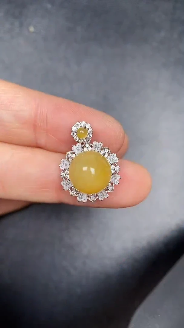 银S925镶嵌戒指翡翠7500