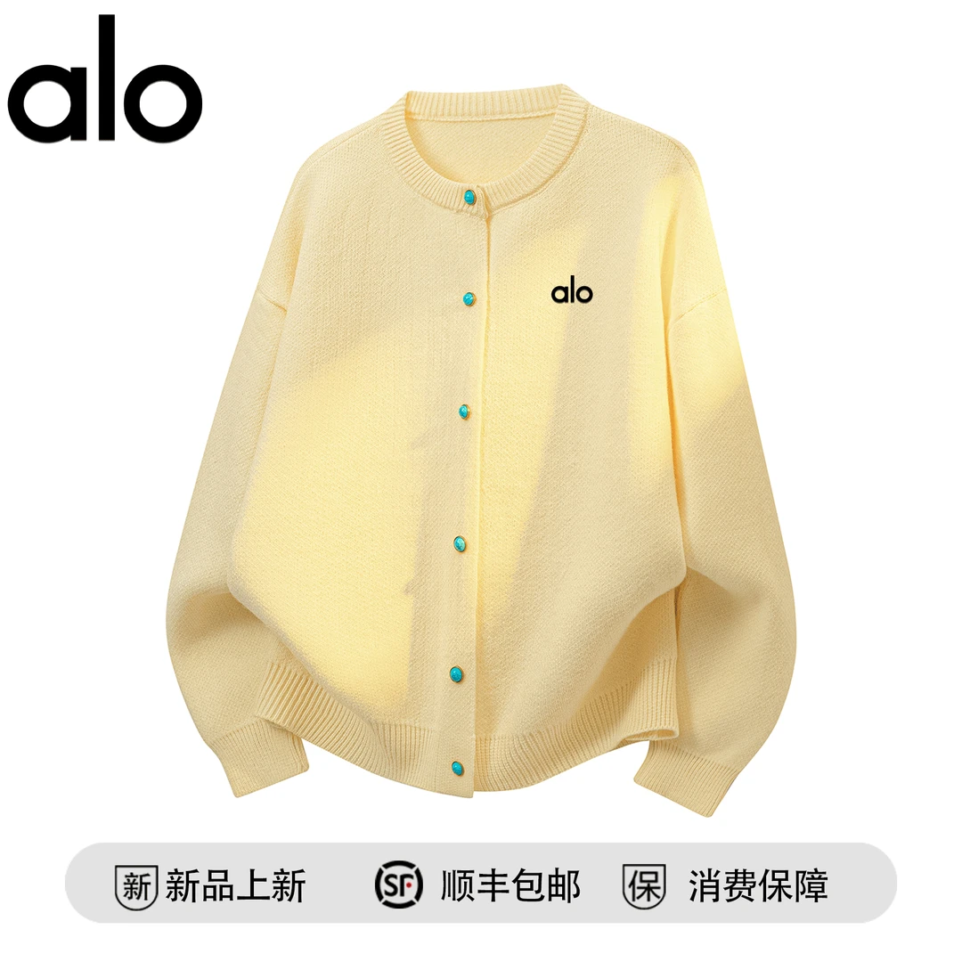 alo潮牌 秋季大码时尚慵懒风开衫毛衣情侣美式针织衫高级感外套