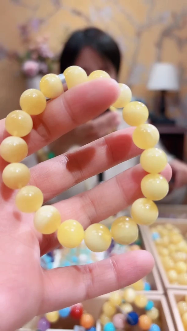 手链蜜蜡未镶嵌蜜蜡白花蜡10.6咪+