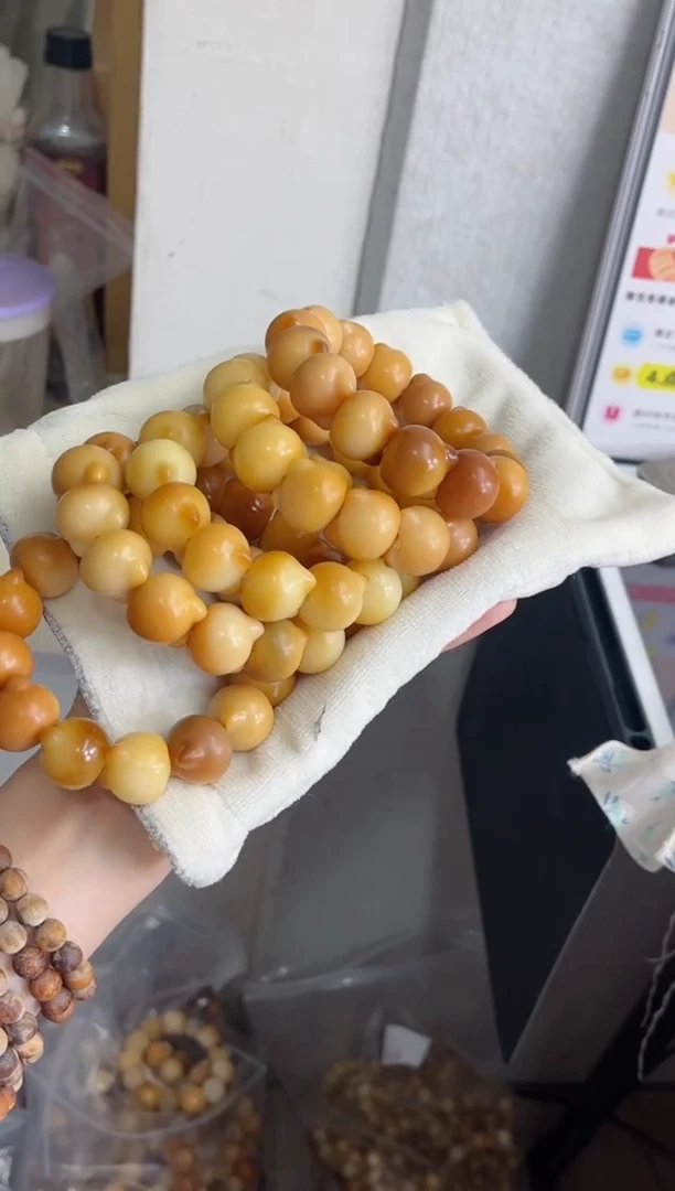 菩提根/象牙果手串r43干磨猫猫头20+瑕疵不补随机