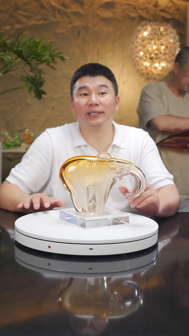 琉璃手工艺品福利琥珀大象摆件