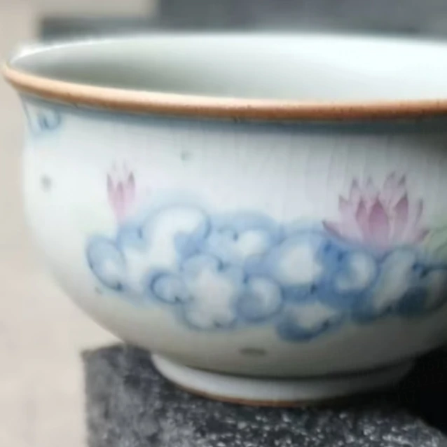 【斋居】盏杯碎云荷花（朴杯瑕0377）