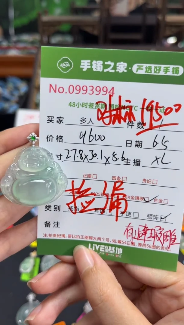 翡翠18K金镶嵌颈饰多人