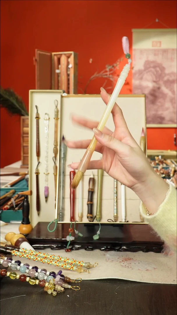 116号闪孤品高货毛笔链接 清水试笔 蘸墨不退