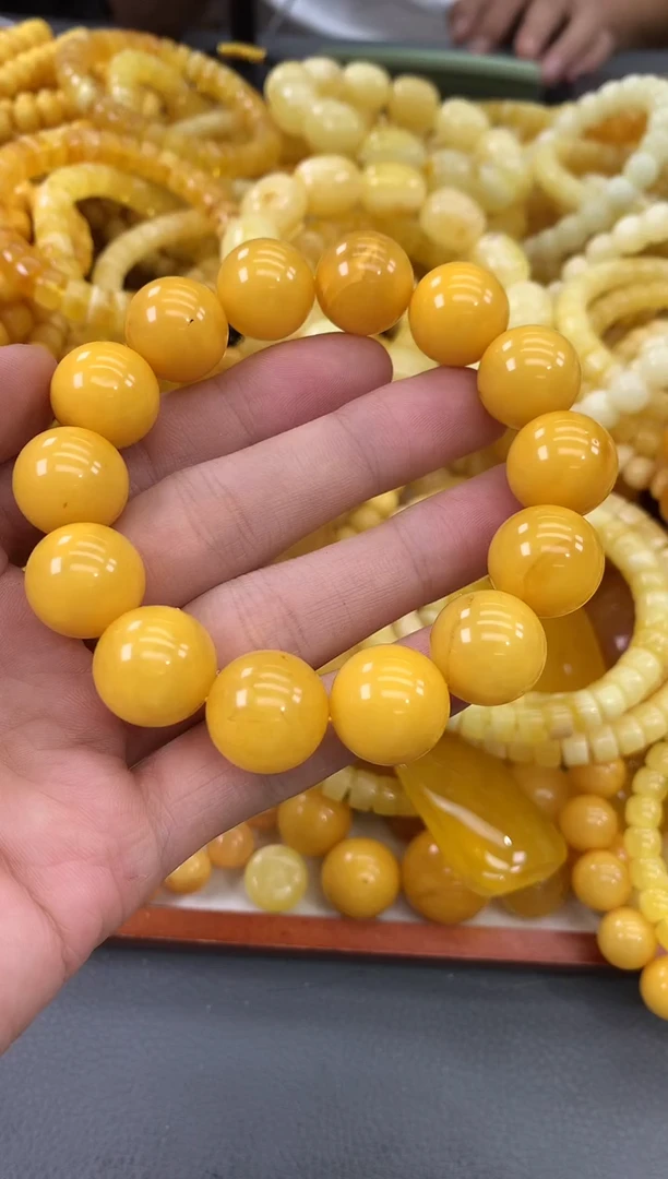 未镶嵌蜜蜡裸石不*手串