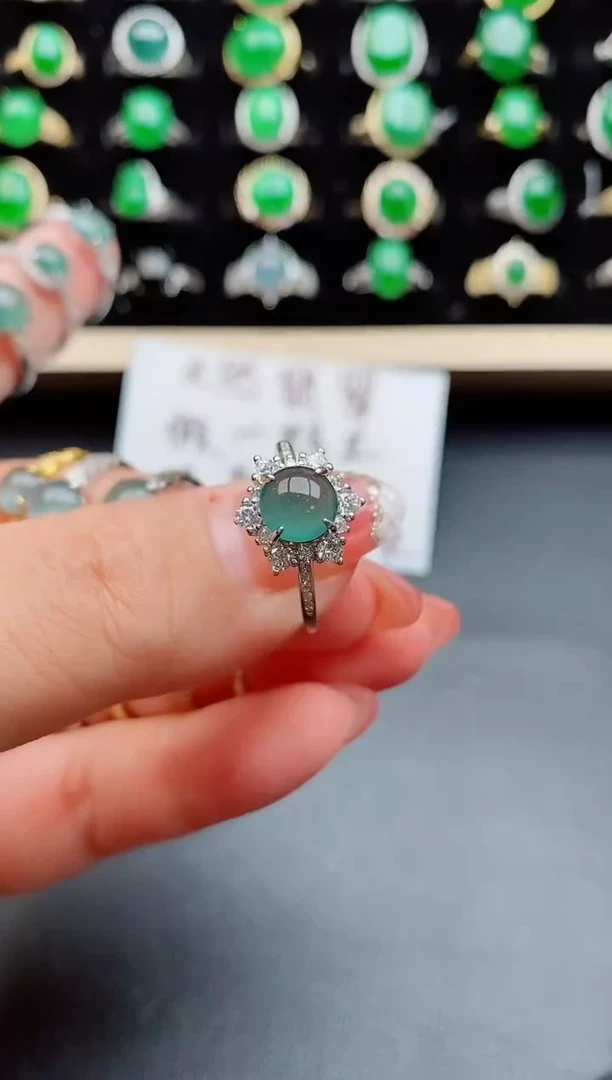 【闪购商品】翡翠戒指银S925镶嵌12121