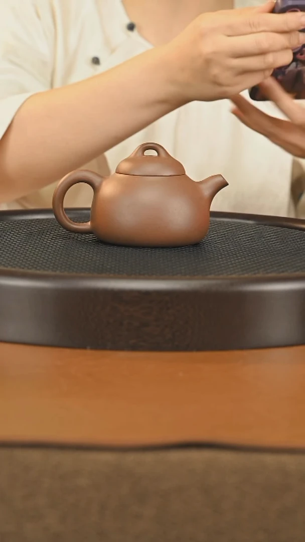 茶壶紫砂513 紫砂匏瓜 紫泥200cc薄胎