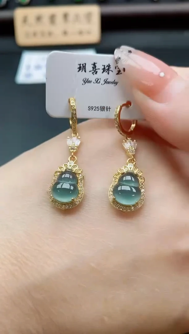 银S925镶嵌戒指翡翠1