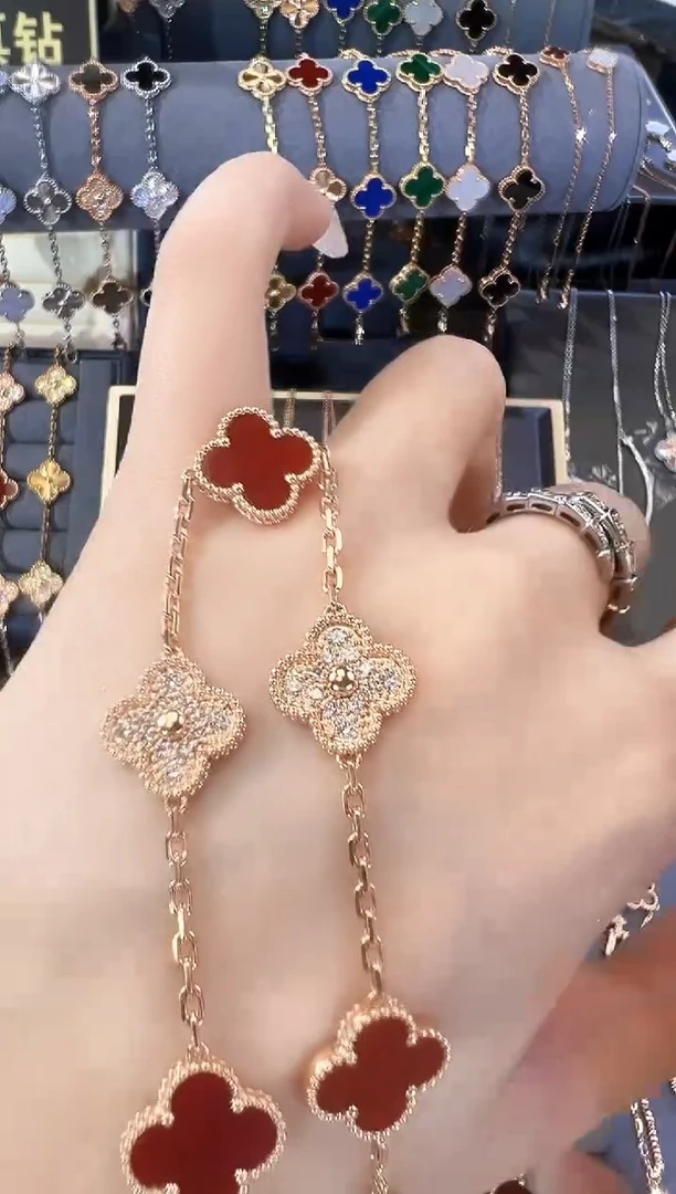 【闪购商品】玛瑙/玉髓手链18K金镶嵌手链