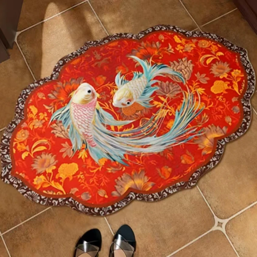 金玉满堂复古家用桌垫 台面垫软硅胶卫生间门口吸水防滑地垫 T72