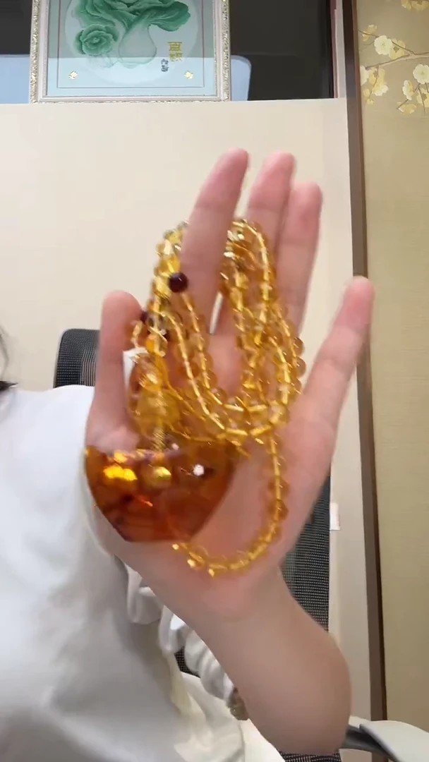 琥珀颈饰未镶嵌项链