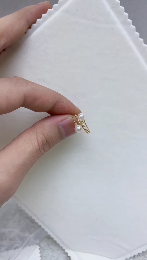 18K金镶嵌戒指海水珍珠