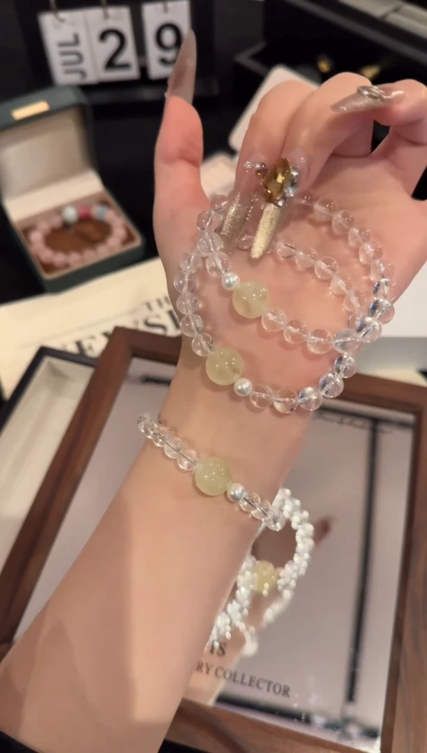 水晶手链合金白阿赛x2178