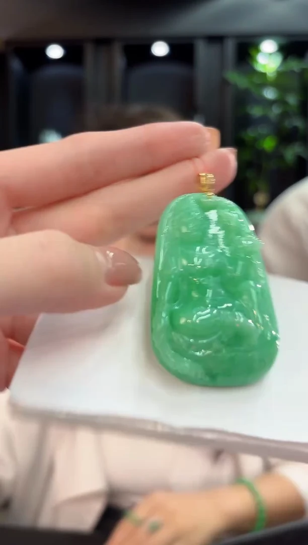 吊坠(不含链)18K金镶嵌翡翠 缅甸A货/支持复检/一件