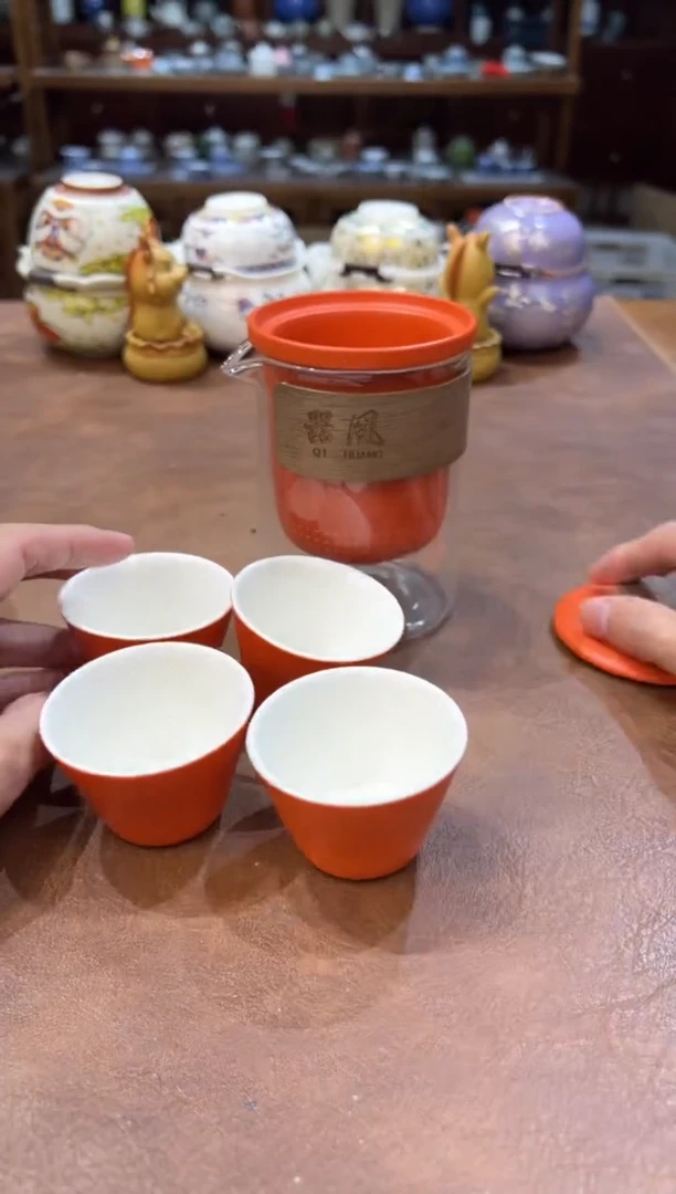 真的很便宜超好看会开片的旅行茶具