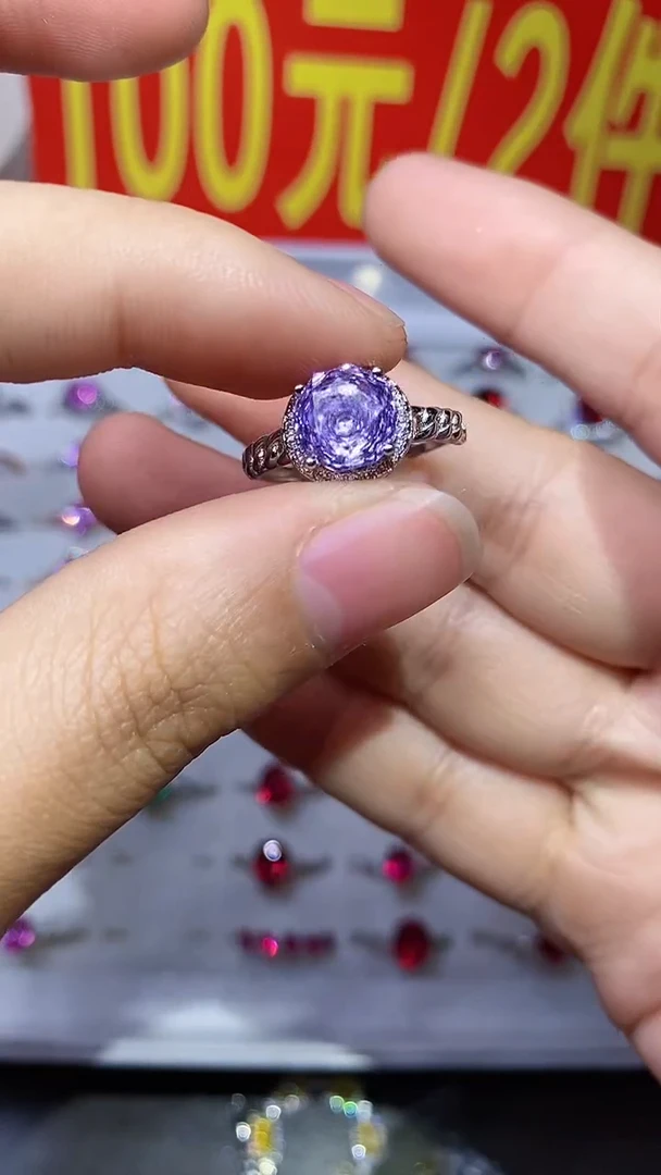 【闪购商品】彩色蓝宝石戒指银S925镶嵌.......