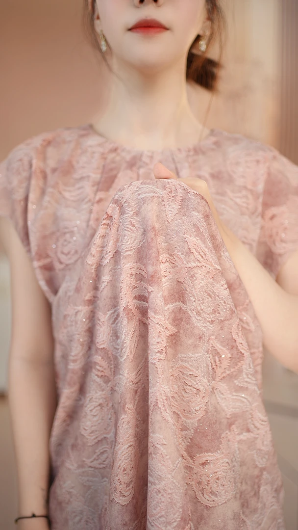 [带腰带] 玫瑰撒银 夏季新款设计师气质清凉透气遮肉 连衣裙 02