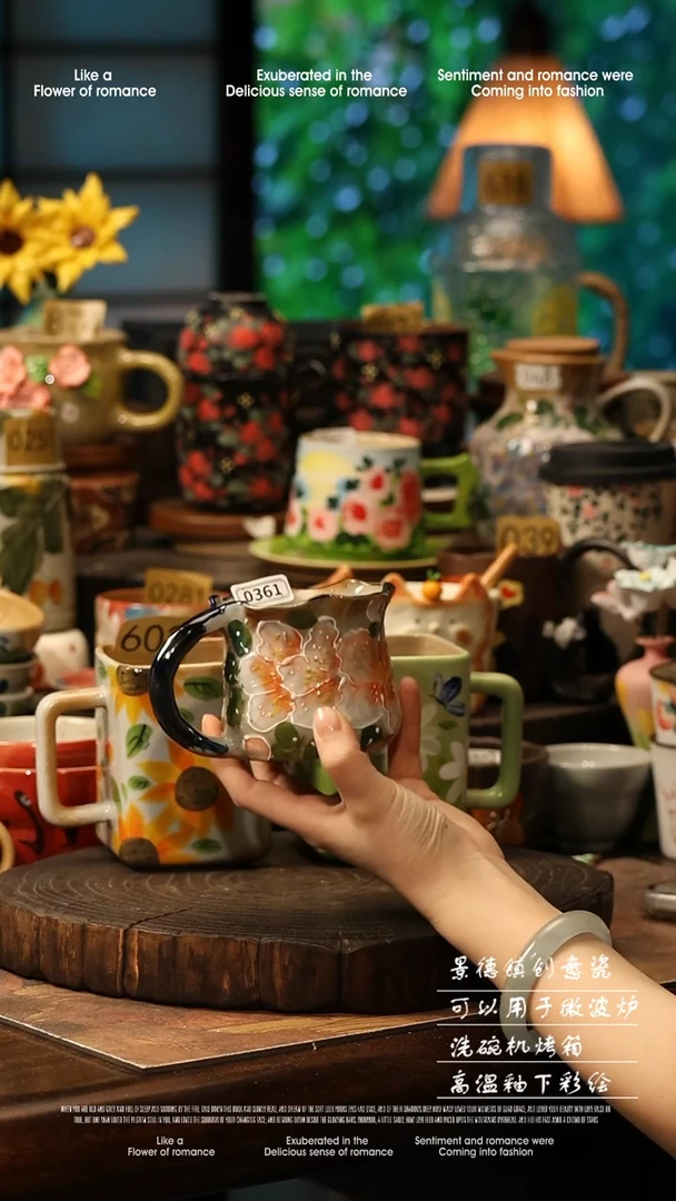 陶瓷随机景德镇高温釉下彩手工手绘款式@A0361@