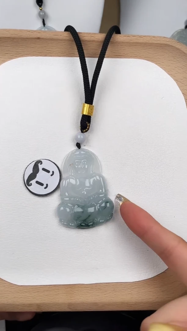 颈饰未镶嵌翡翠YE086冰飘花大观音