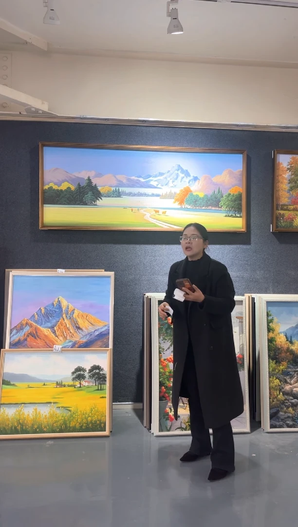 横款风景放牧人80*120高端手绘油画