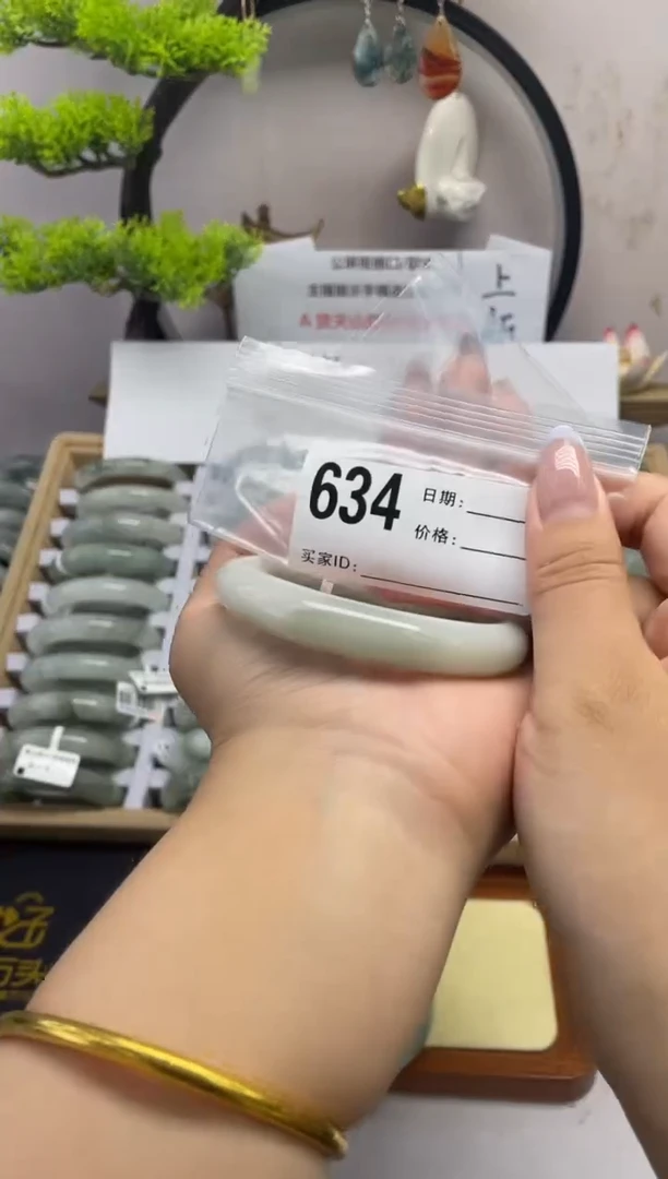 石英质玉（天山翠）手镯未镶嵌634