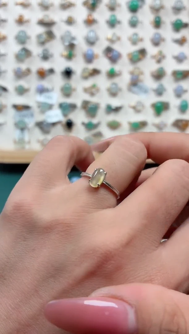 银S925镶嵌戒指翡翠.