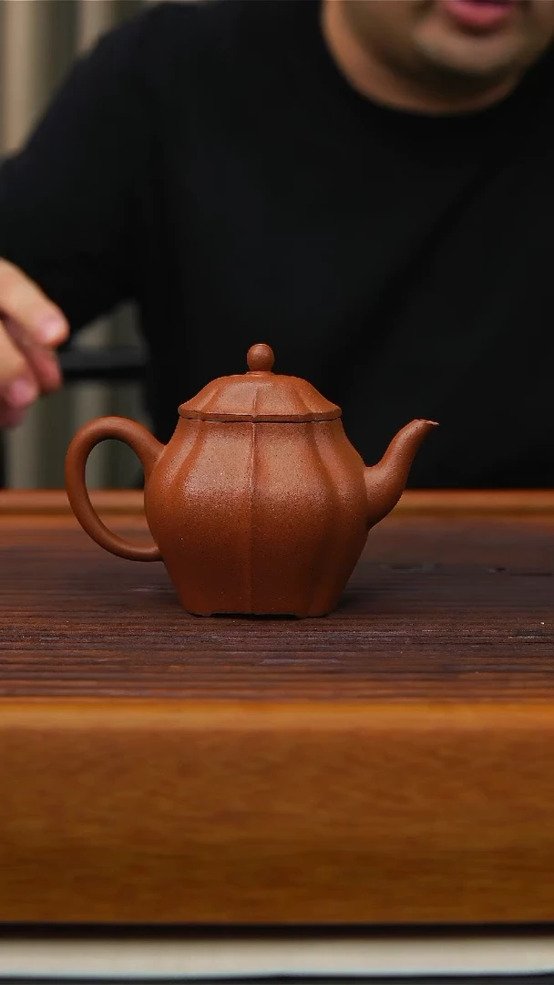 茶壶紫砂90年代堂口锦纹宝瓶145毫升