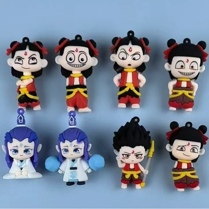 哪吒！热卖网红爆款哪吒潮玩公仔硅胶钥匙扣挂件