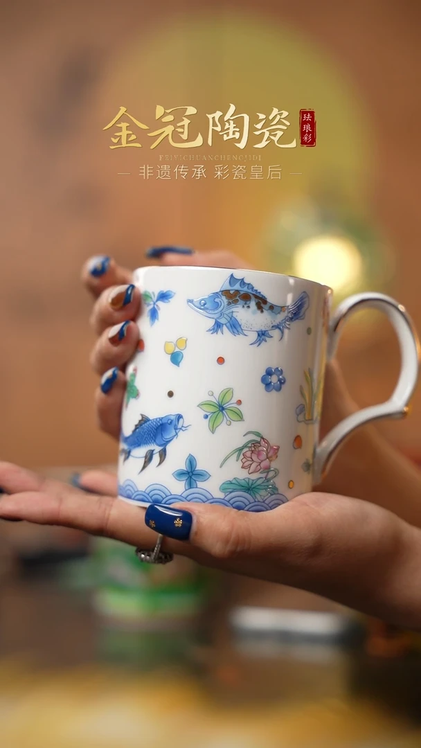 陶瓷荷为贵马克杯