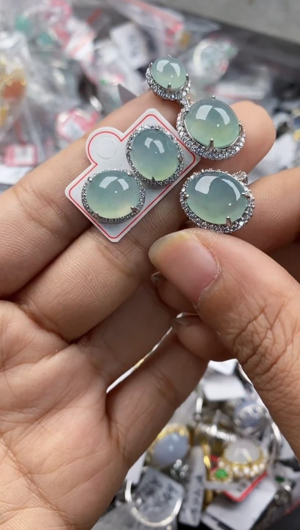 银S925镶嵌戒指翡翠3333----8