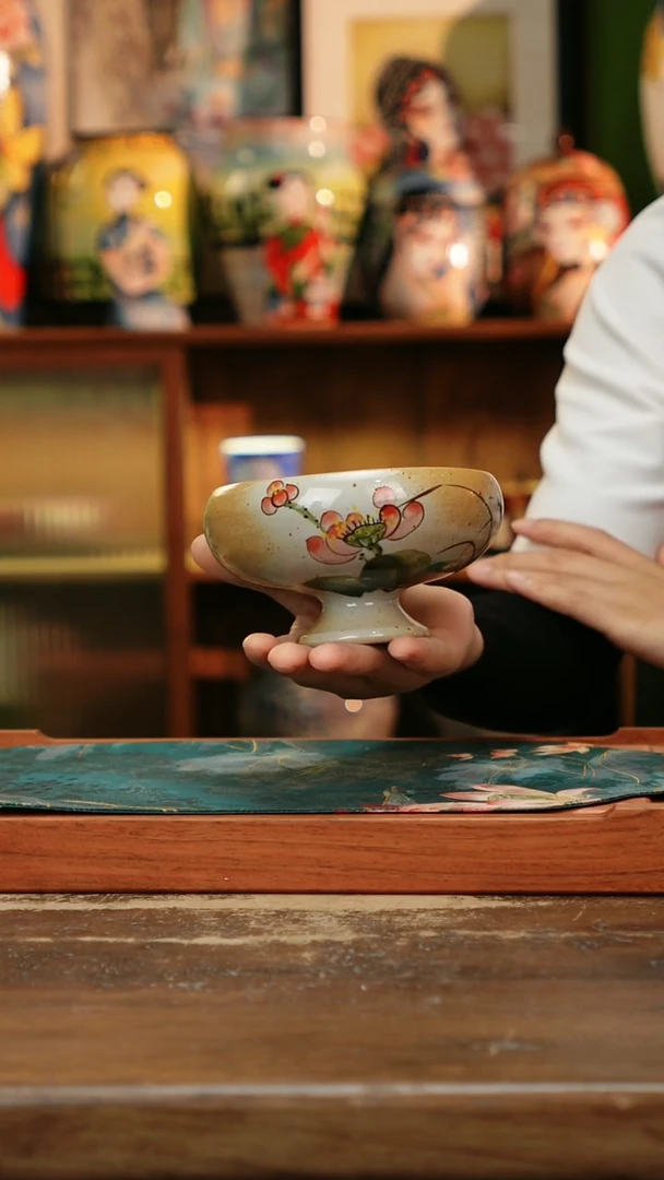 杯景德镇纯手工釉下彩精品茶具水杯